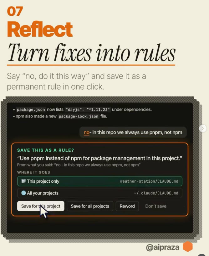 Reflect: Turn fixes into rules